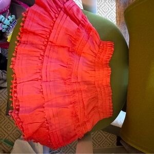 American Threads Coral mini Skirt pom poms